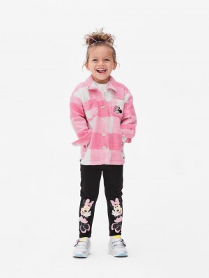 Primark Minnie Mouse Checked Shacket Jas Meisjes Roze | Nederland 50716-SEWU