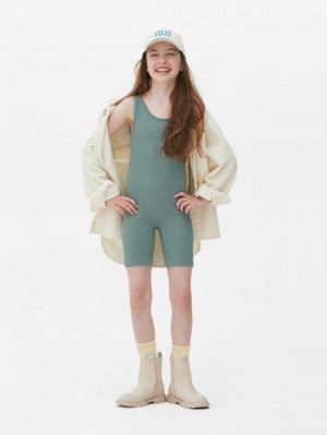 Primark Mouwloos Round Neck Unitard Tanktop Meisjes Olijfgroen | Nederland 56217-KTFR