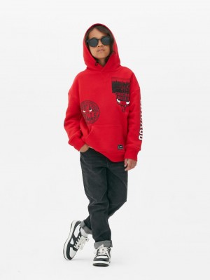Primark NBA Chicago Bulls Patchwork Hoodie Jongens Rood | Nederland 39758-YBIV
