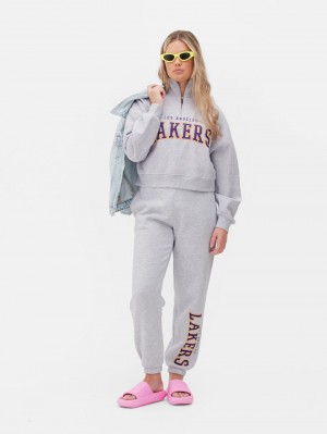 Primark NBA Los Angeles Lakers Quarter Zip Sweatshirt Dames Grijs | Nederland 13254-LYQB