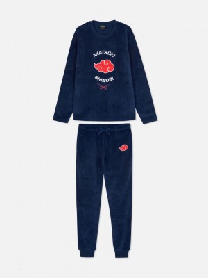 Primark Naruto Akatsuki Fleece Pajama Set Pyjama Heren Donkerblauw | Nederland 05916-ZWRT