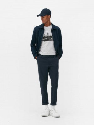 Primark New York Skyline T-shirts Heren Grijs | Nederland 09241-WXQY