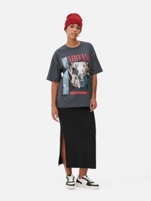 Primark Nirvana Oversized T-shirts Dames Grijs | Nederland 10423-VYJZ