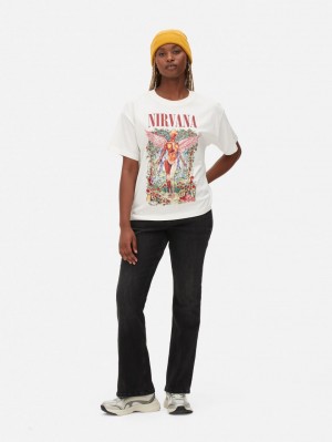 Primark Nirvana Regular Fit T-shirts Dames Wit | Nederland 43598-OTFH