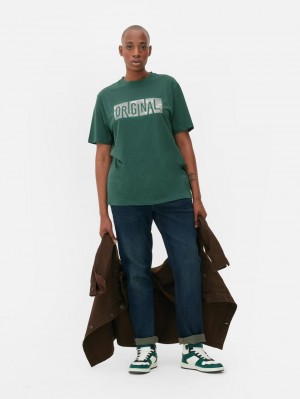 Primark Original Grafische T-shirts Heren Turquoise | Nederland 50891-ZYLE