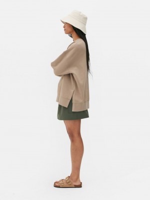 Primark Oversized Crew Sweatshirt Dames Grijs | Nederland 35907-CKHR