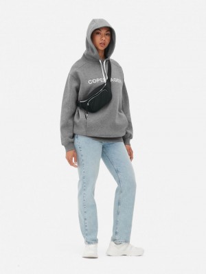 Primark Oversized Embroidered Hoodie Dames Grijs | Nederland 36827-ULKB