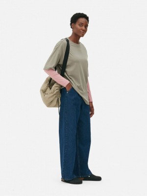 Primark Oversized Kort Sleeve T-shirts Dames Olijfgroen | Nederland 58702-PKOV