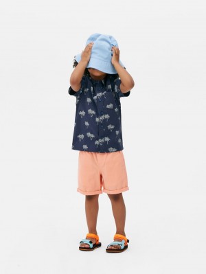 Primark Palm Tree Print Kort Sleeve Overhemd Jongens Donkerblauw | Nederland 17293-ZMDX
