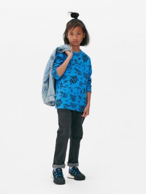 Primark Patterned Long Sleeve T-shirts Jongens Blauw | Nederland 46789-SMQI