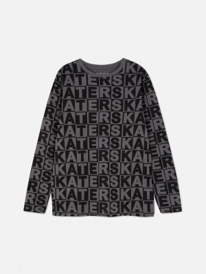 Primark Patterned Long Sleeve T-shirts Jongens Zwart | Nederland 39456-LHAD