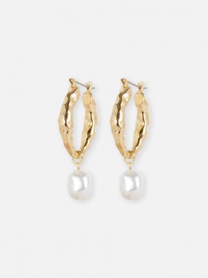 Primark Pearl Charm Hoop Oorbellen Dames Geel | Nederland 89453-BAFH