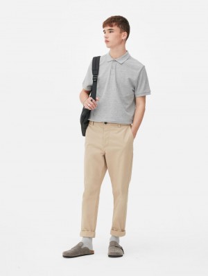 Primark Piqué Polo Poloshirt Heren Grijs | Nederland 38967-MOTY