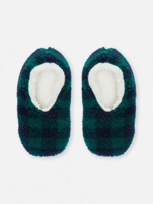 Primark Plaid Slippers Sokken Jongens Blauw | Nederland 94263-SUDG