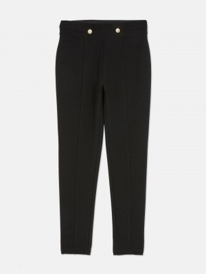 Primark Ponte Button Leggings Meisjes Zwart | Nederland 97305-CDXZ