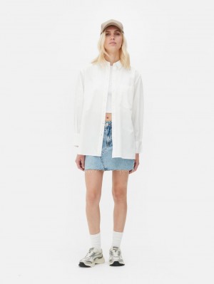 Primark Poplin A-Line Long Sleeve Overhemd Dames Wit | Nederland 53874-IQPS