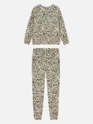 Primark Printed Lichtgewicht Pajama Set Pyjama Dames Olijfgroen | Nederland 24067-IRML
