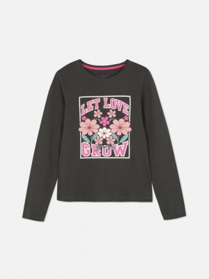 Primark Printed Long Sleeve T-shirts Meisjes Grijs | Nederland 54271-WFGS