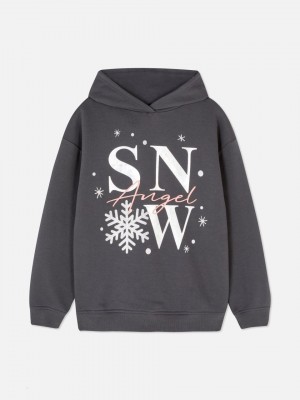 Primark Printed Text Hoodie Meisjes Grijs | Nederland 09327-UKVC