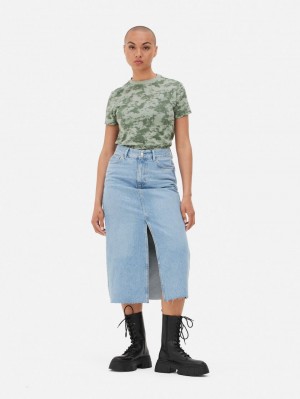 Primark Printed T-shirts Dames Olijfgroen | Nederland 78901-JGVQ