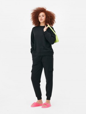 Primark Pullover Crew Truien Dames Zwart | Nederland 51684-PUMI