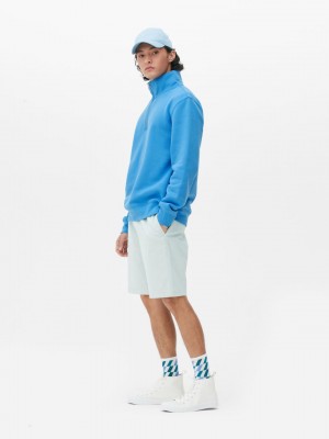 Primark Quarter Zip Long Sleeve Sweatshirt Heren Blauw | Nederland 67941-DFEQ