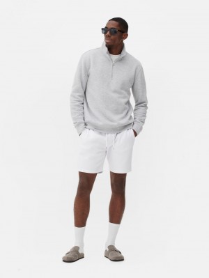 Primark Quarter Zip Long Sleeve Sweatshirt Heren Grijs | Nederland 30258-AXWM