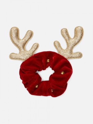 Primark Reindeer Velvet Scrunchie Haaraccessoires Meisjes Rood | Nederland 52896-VMSH