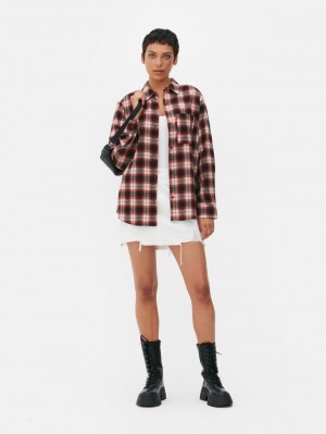 Primark Relaxed Fit Check Overhemd Dames Rood | Nederland 61834-IJGV