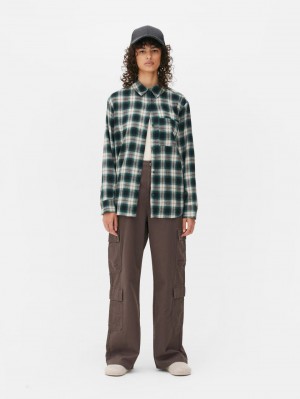 Primark Relaxed Fit Check Overhemd Dames Groen | Nederland 21438-DXSC