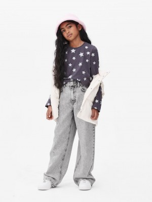 Primark Rhinestone Brede Leg Jeans Meisjes Grijs | Nederland 40176-SVGR