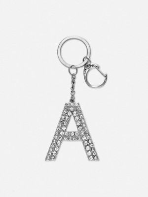 Primark Rhinestone Initial Keyring Sleutelhanger Dames Grijs | Nederland 85291-DAMG