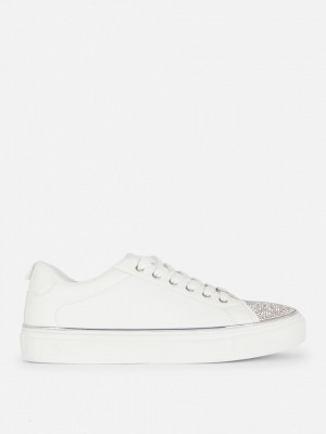 Primark Rhinestone Neus Low Tops Sneakers Dames Wit | Nederland 01837-EXWM