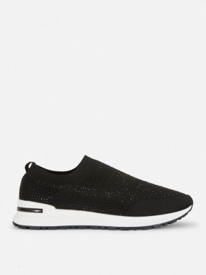 Primark Rhinestone Sock Sneakers Dames Zwart | Nederland 16297-GNAC