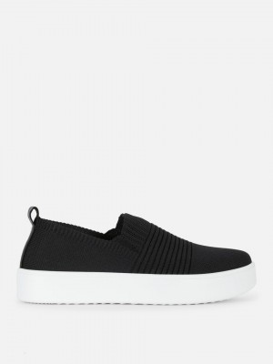 Primark Rib Knit Sneakers Dames Zwart | Nederland 09846-VMLQ