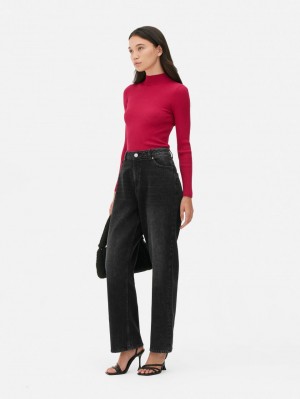 Primark Rib Turtleneck Truien Dames Donkerroze | Nederland 32156-YMHR
