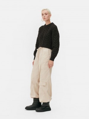 Primark Rita Ora Cropped Cable Knit Truien Dames Zwart | Nederland 01968-VABZ