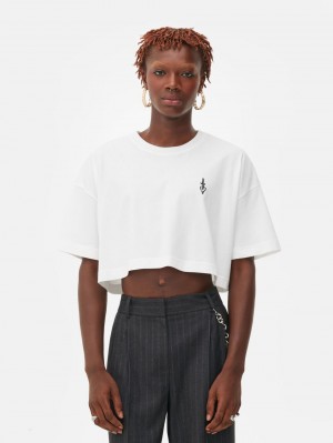 Primark Rita Ora Embroidered Cropped T-shirts Dames Wit | Nederland 95271-UYFV