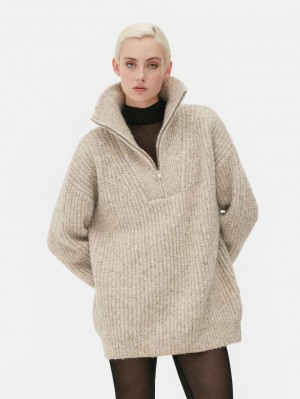 Primark Rita Ora Half Zip Funnel Neck Truien Dames Beige | Nederland 78560-MFUT