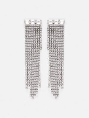 Primark Rita Ora Rhinestone Drop Oorbellen Dames Wit | Nederland 62378-YIJR