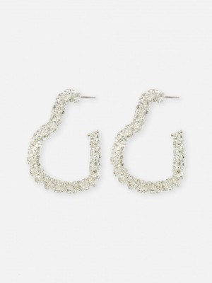 Primark Rita Ora Rhinestone Heart Hoop Oorbellen Dames Wit | Nederland 15920-SDFU