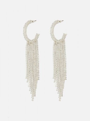 Primark Rita Ora Rhinestone Waterfall Hoop Oorbellen Dames Wit | Nederland 71436-DRQY