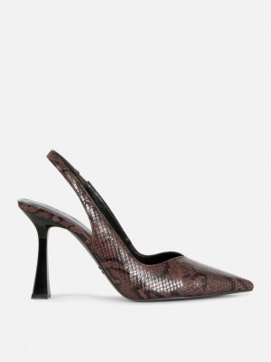 Primark Rita Ora Slingback Court Heels Hakken Schoenen Dames Chocola | Nederland 74015-EIGS