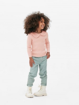 Primark Ruffle Collar Geribbeld Knit Truien Meisjes Roze | Nederland 91240-RKJN