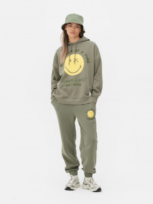 Primark SMILEYWORLD® Oversized Hoodie Dames Olijfgroen | Nederland 59810-GQHF