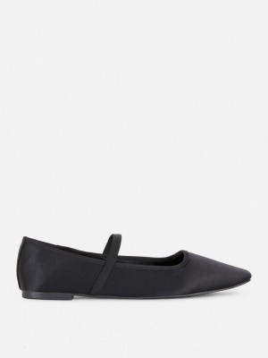 Primark Satin Platte Schoenen Dames Zwart | Nederland 02819-FNPD
