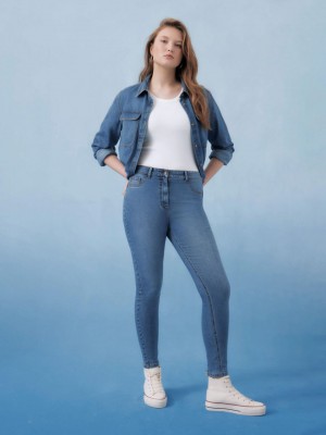 Primark Sculpting Mager Jeans Dames Blauw | Nederland 09845-UPKQ