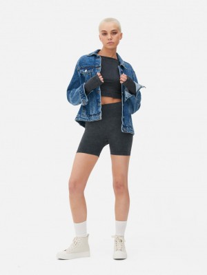 Primark Seamfree Washed Effect Yoga Korte Broek Dames Zwart | Nederland 67842-MOQI