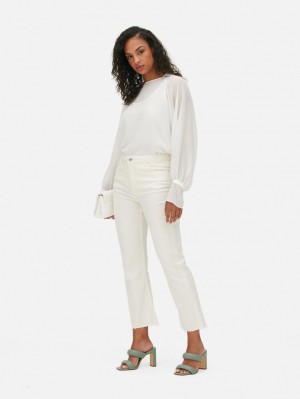 Primark Sheer Long Sleeve Blouse Dames Wit | Nederland 23498-VXRZ