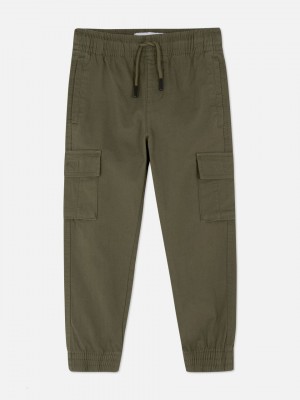 Primark Slim Drawstring Taille Cargo Broek Jongens Olijfgroen | Nederland 76251-DCUN